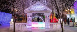 Ледовый городок на Михайловской набережной в Новосибирске
